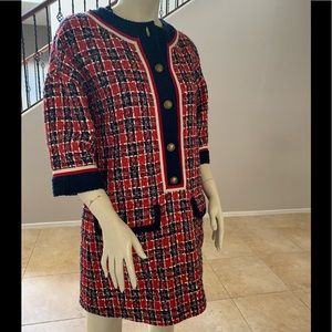 Gucci Tweed Check Tunic Dress Size 42 Retail $3200
